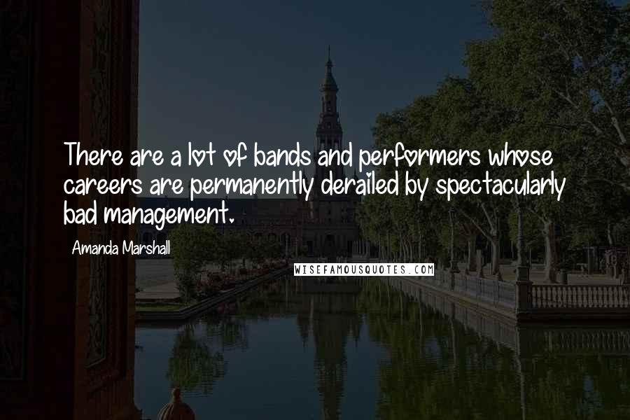 Amanda Marshall Quotes: There are a lot of bands and performers whose careers are permanently derailed by spectacularly bad management.