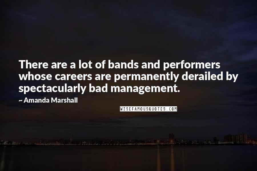 Amanda Marshall Quotes: There are a lot of bands and performers whose careers are permanently derailed by spectacularly bad management.