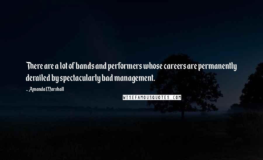 Amanda Marshall Quotes: There are a lot of bands and performers whose careers are permanently derailed by spectacularly bad management.