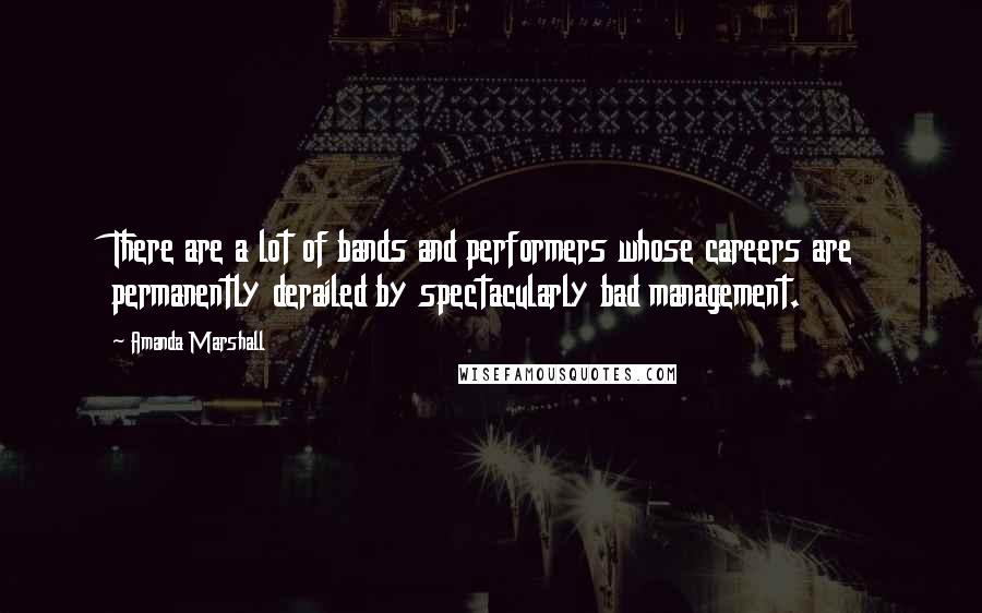 Amanda Marshall Quotes: There are a lot of bands and performers whose careers are permanently derailed by spectacularly bad management.