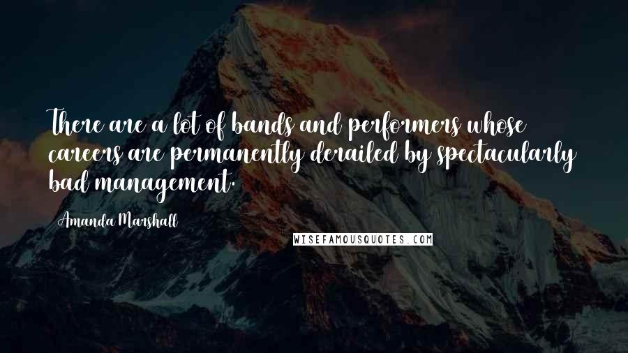 Amanda Marshall Quotes: There are a lot of bands and performers whose careers are permanently derailed by spectacularly bad management.