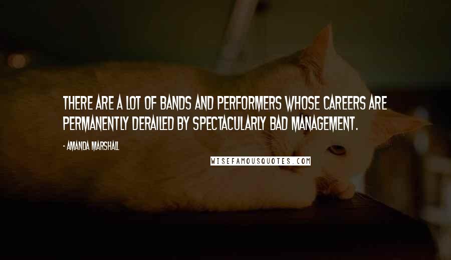 Amanda Marshall Quotes: There are a lot of bands and performers whose careers are permanently derailed by spectacularly bad management.