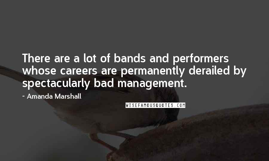 Amanda Marshall Quotes: There are a lot of bands and performers whose careers are permanently derailed by spectacularly bad management.