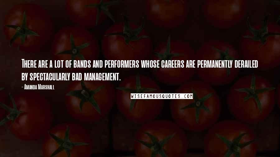 Amanda Marshall Quotes: There are a lot of bands and performers whose careers are permanently derailed by spectacularly bad management.