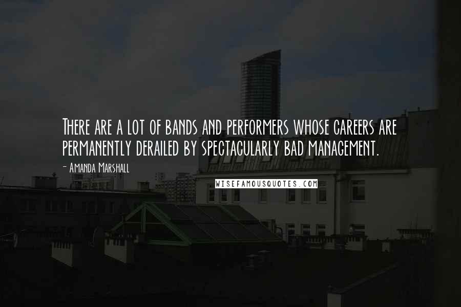 Amanda Marshall Quotes: There are a lot of bands and performers whose careers are permanently derailed by spectacularly bad management.