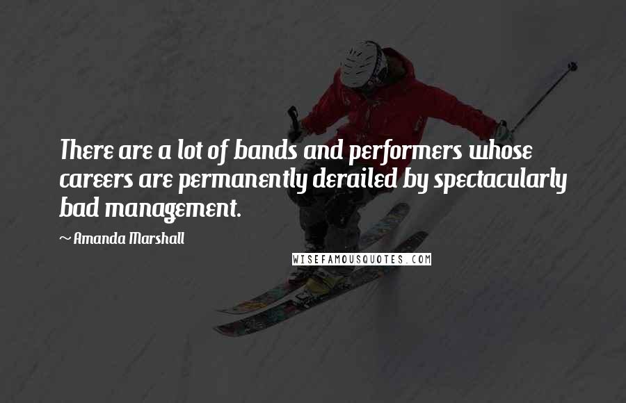 Amanda Marshall Quotes: There are a lot of bands and performers whose careers are permanently derailed by spectacularly bad management.