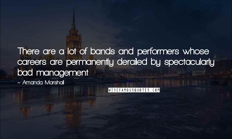 Amanda Marshall Quotes: There are a lot of bands and performers whose careers are permanently derailed by spectacularly bad management.