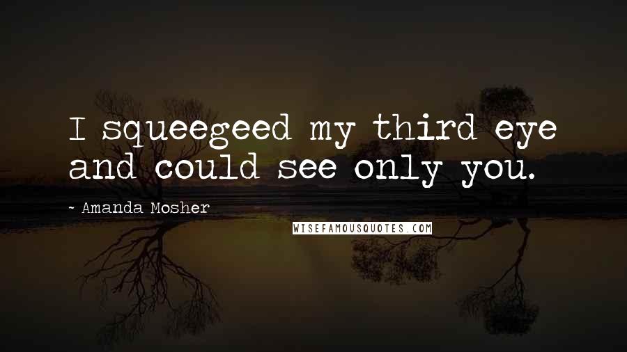 Amanda Mosher Quotes: I squeegeed my third eye and could see only you.