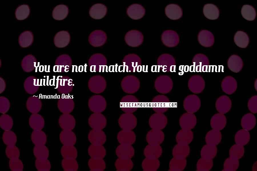 Amanda Oaks Quotes: You are not a match.You are a goddamn wildfire.