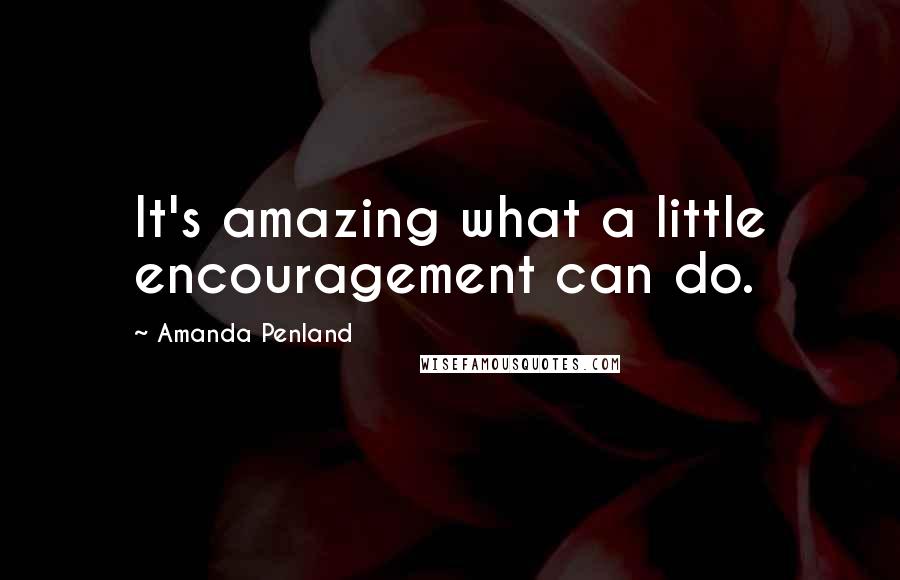 Amanda Penland Quotes: It's amazing what a little encouragement can do.