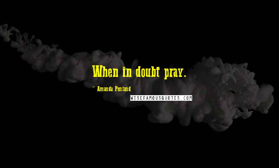 Amanda Penland Quotes: When in doubt pray.