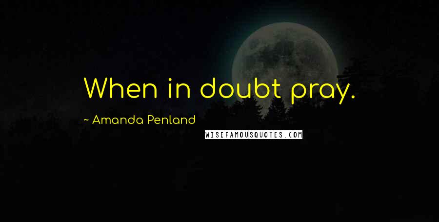 Amanda Penland Quotes: When in doubt pray.