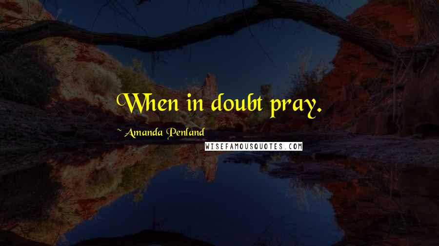 Amanda Penland Quotes: When in doubt pray.