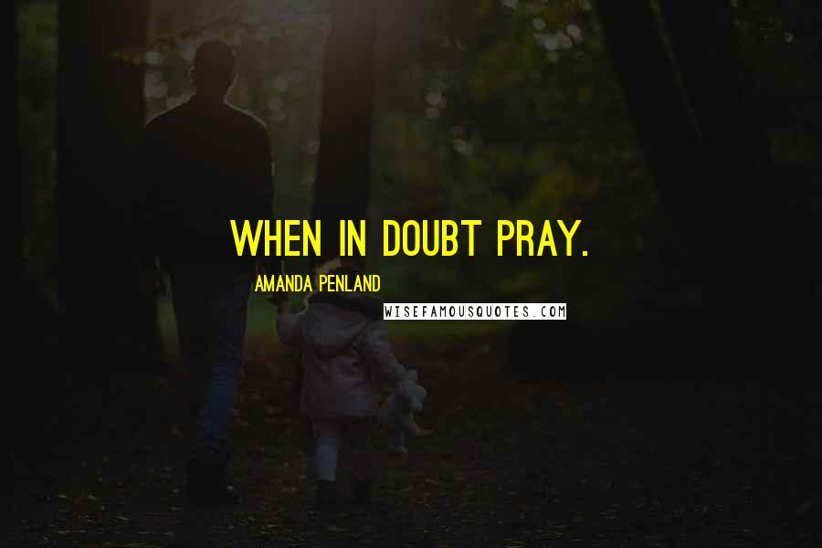 Amanda Penland Quotes: When in doubt pray.