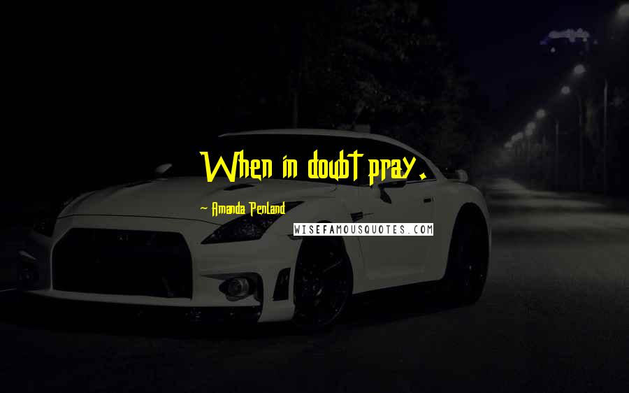 Amanda Penland Quotes: When in doubt pray.