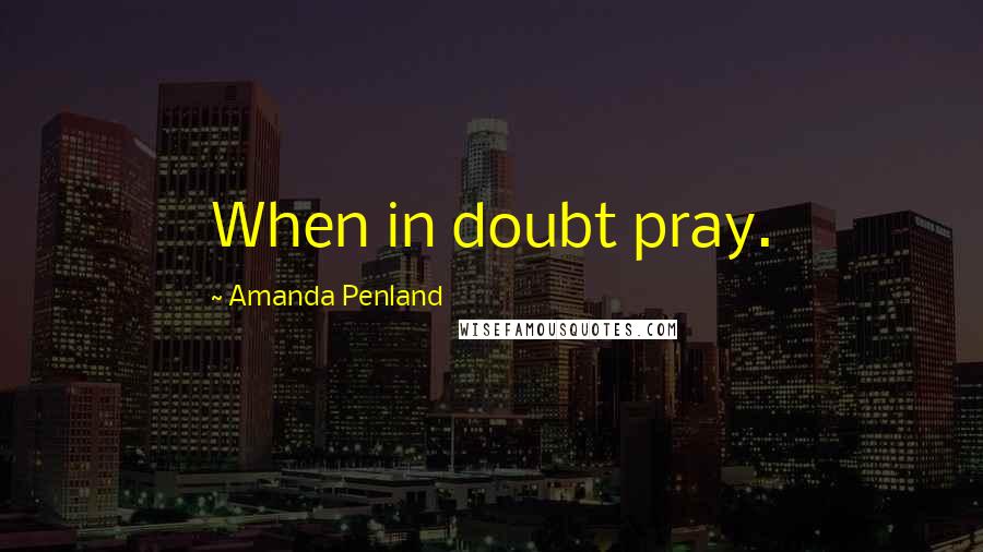 Amanda Penland Quotes: When in doubt pray.