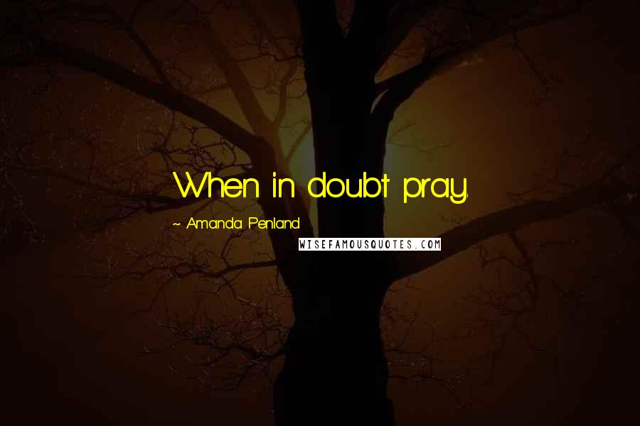 Amanda Penland Quotes: When in doubt pray.