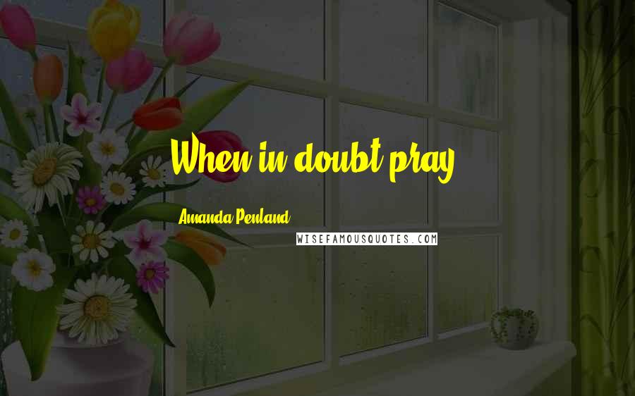 Amanda Penland Quotes: When in doubt pray.