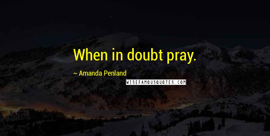 Amanda Penland Quotes: When in doubt pray.