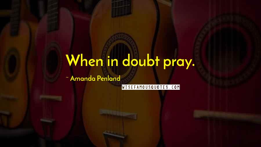 Amanda Penland Quotes: When in doubt pray.