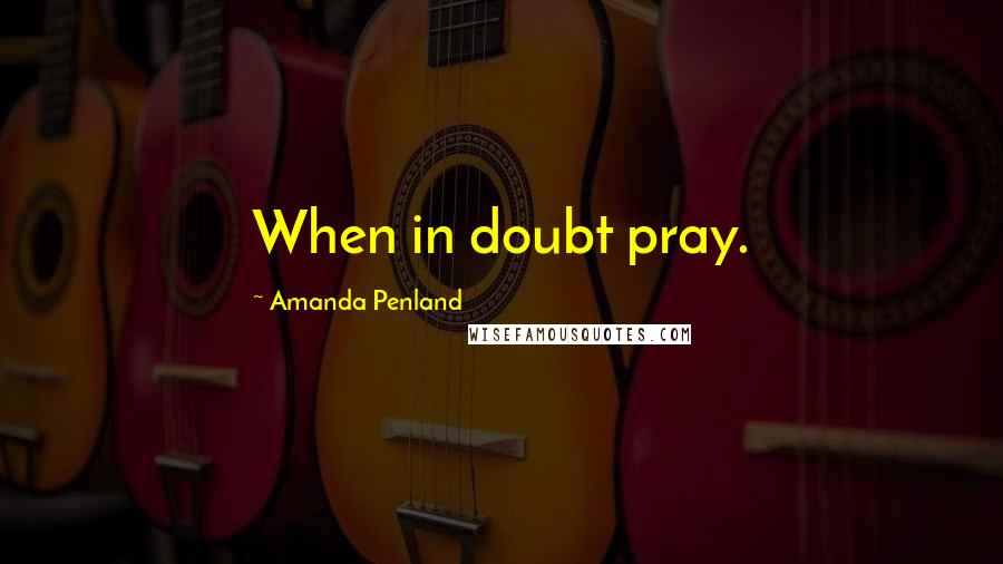 Amanda Penland Quotes: When in doubt pray.