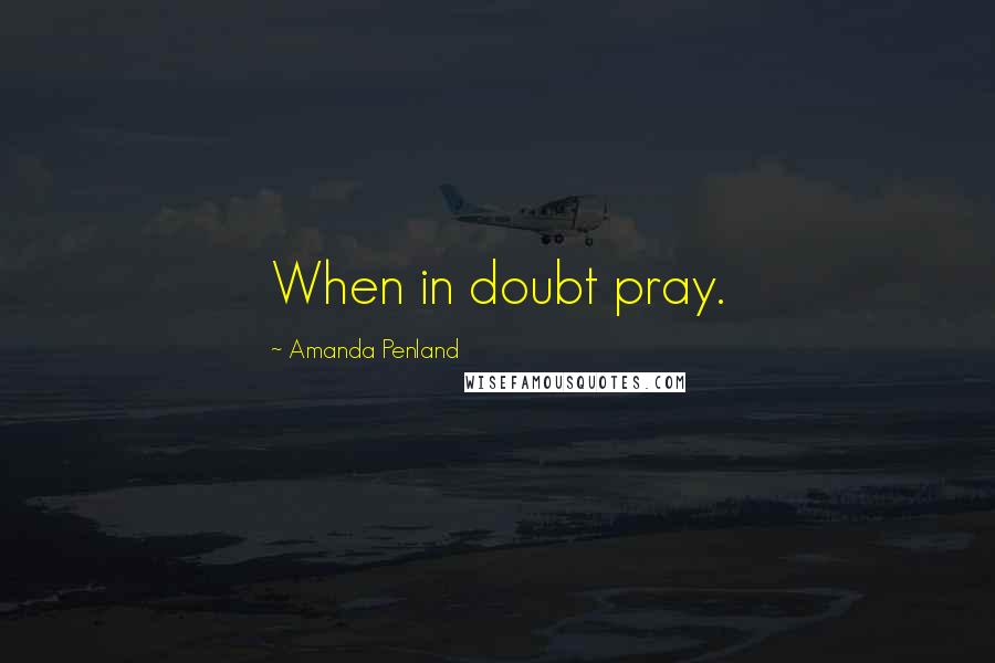 Amanda Penland Quotes: When in doubt pray.