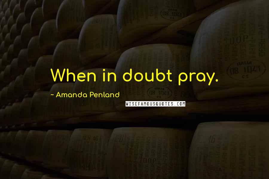 Amanda Penland Quotes: When in doubt pray.