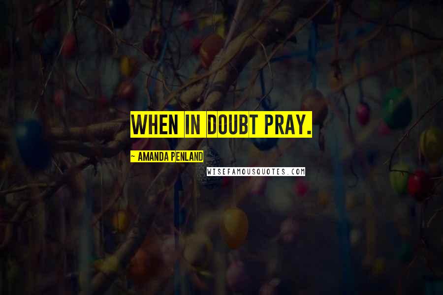 Amanda Penland Quotes: When in doubt pray.