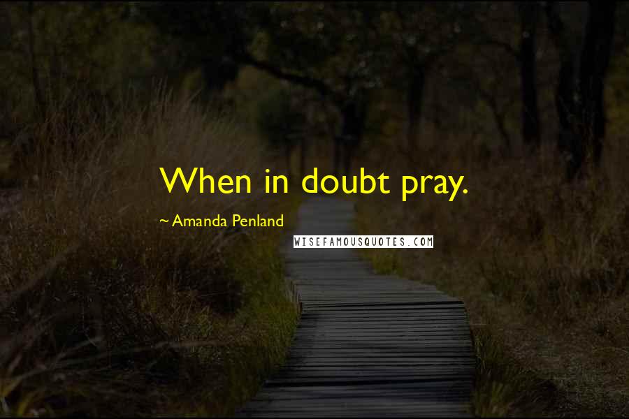 Amanda Penland Quotes: When in doubt pray.