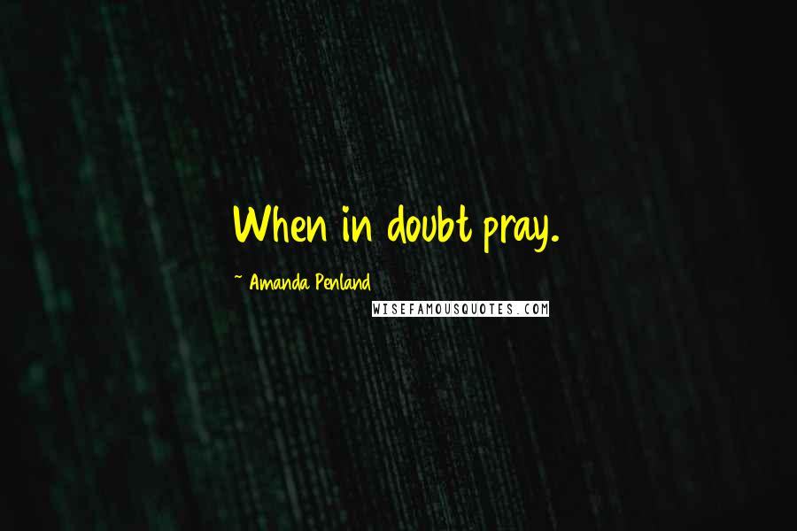 Amanda Penland Quotes: When in doubt pray.