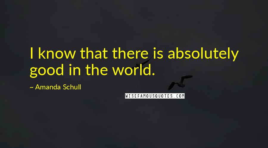 Amanda Schull Quotes: I know that there is absolutely good in the world.