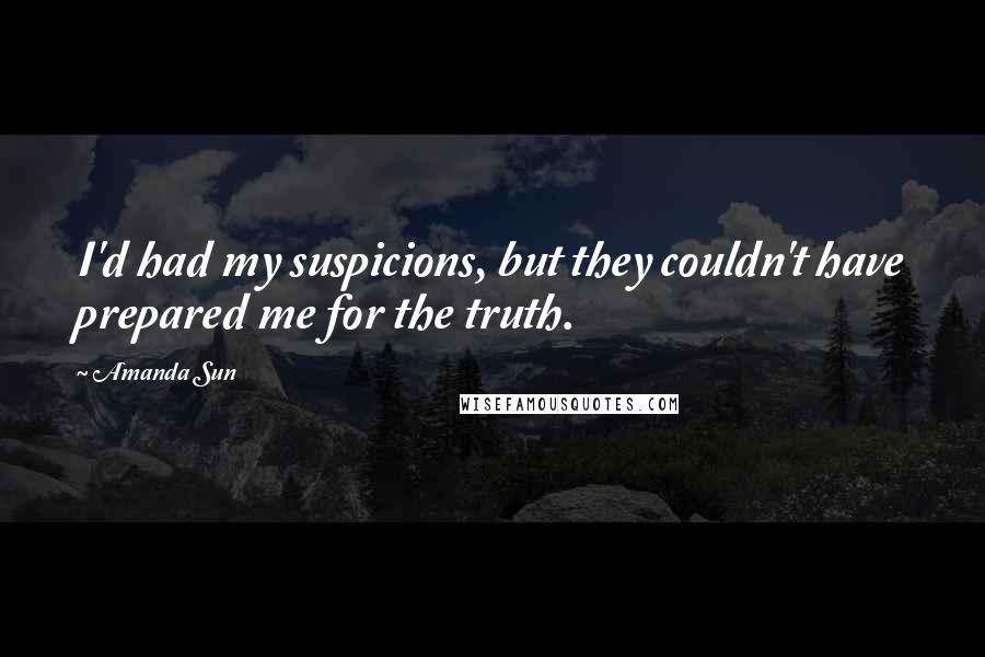 Amanda Sun Quotes: I'd had my suspicions, but they couldn't have prepared me for the truth.