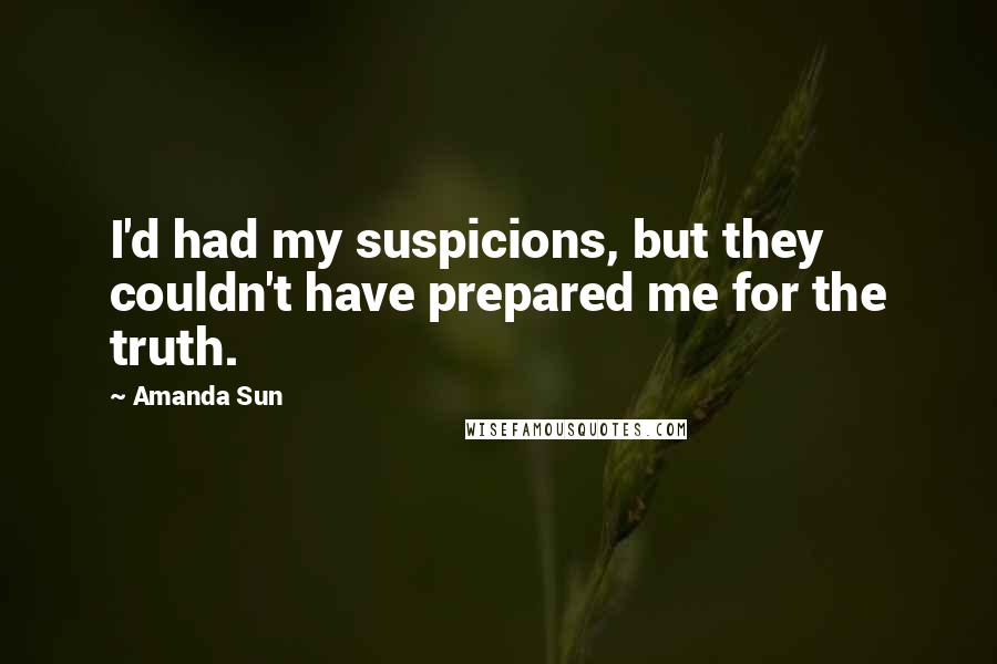 Amanda Sun Quotes: I'd had my suspicions, but they couldn't have prepared me for the truth.