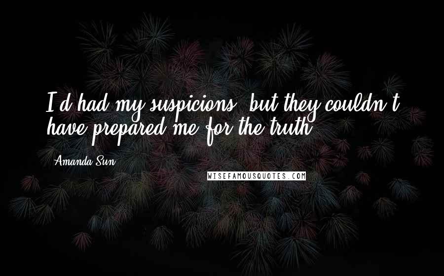 Amanda Sun Quotes: I'd had my suspicions, but they couldn't have prepared me for the truth.