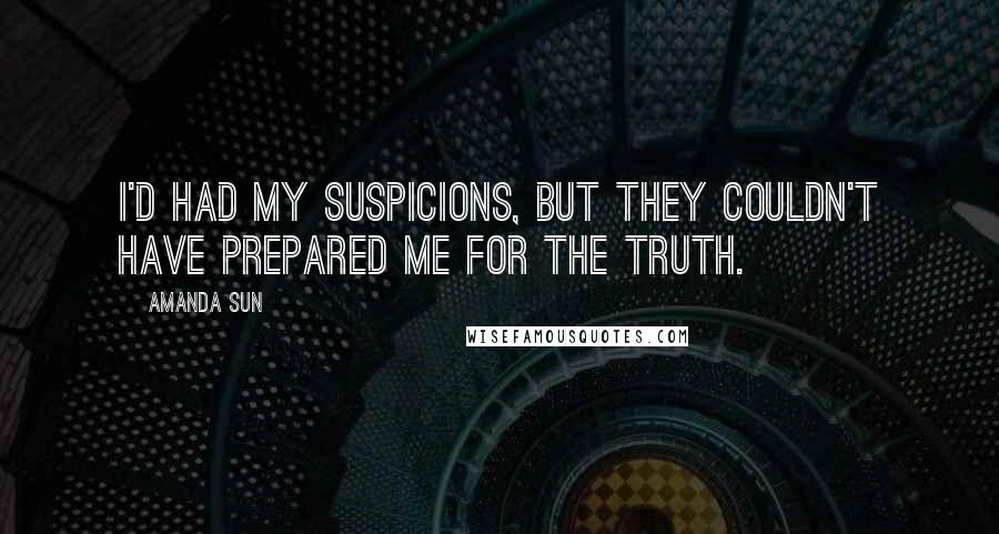 Amanda Sun Quotes: I'd had my suspicions, but they couldn't have prepared me for the truth.