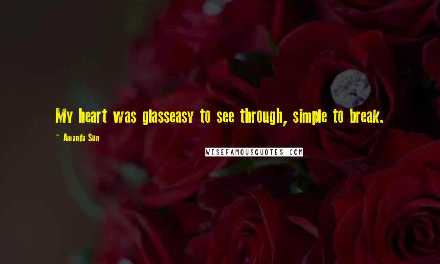 Amanda Sun Quotes: My heart was glasseasy to see through, simple to break.