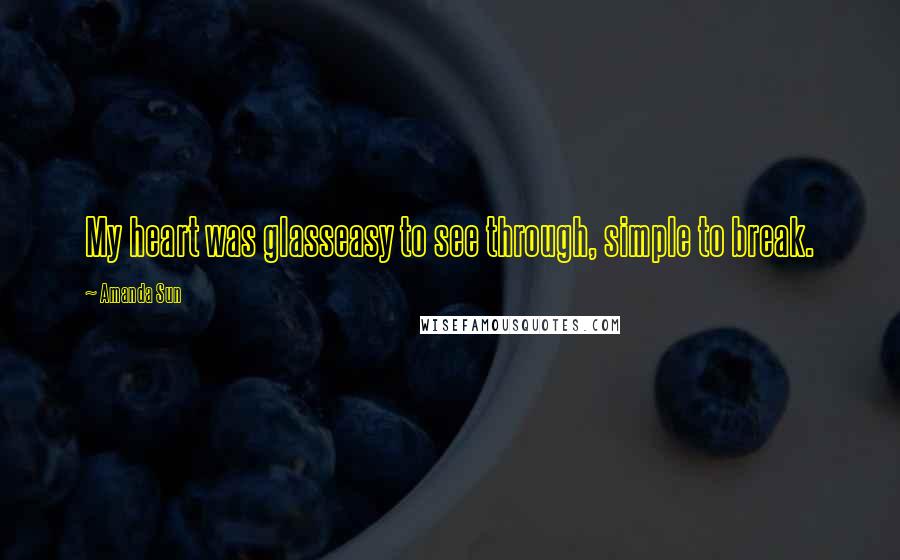 Amanda Sun Quotes: My heart was glasseasy to see through, simple to break.