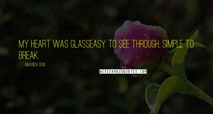 Amanda Sun Quotes: My heart was glasseasy to see through, simple to break.