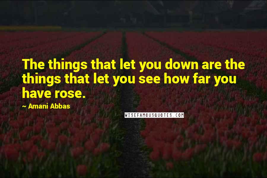 Amani Abbas Quotes: The things that let you down are the things that let you see how far you have rose.