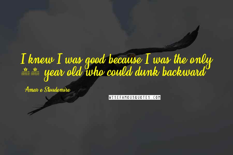 Amar'e Stoudemire Quotes: I knew I was good because I was the only 14-year-old who could dunk backward.