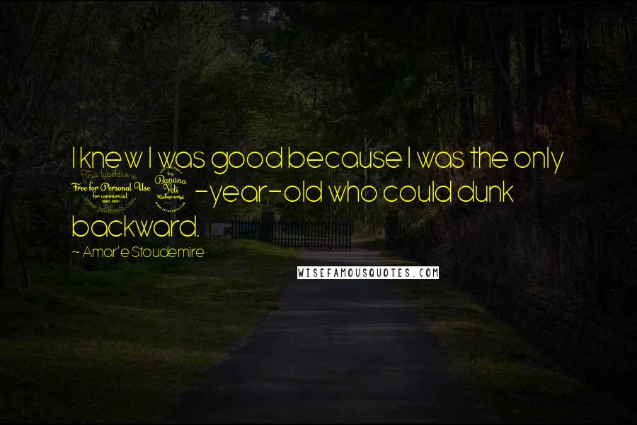 Amar'e Stoudemire Quotes: I knew I was good because I was the only 14-year-old who could dunk backward.