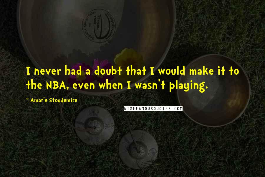 Amar'e Stoudemire Quotes: I never had a doubt that I would make it to the NBA, even when I wasn't playing.