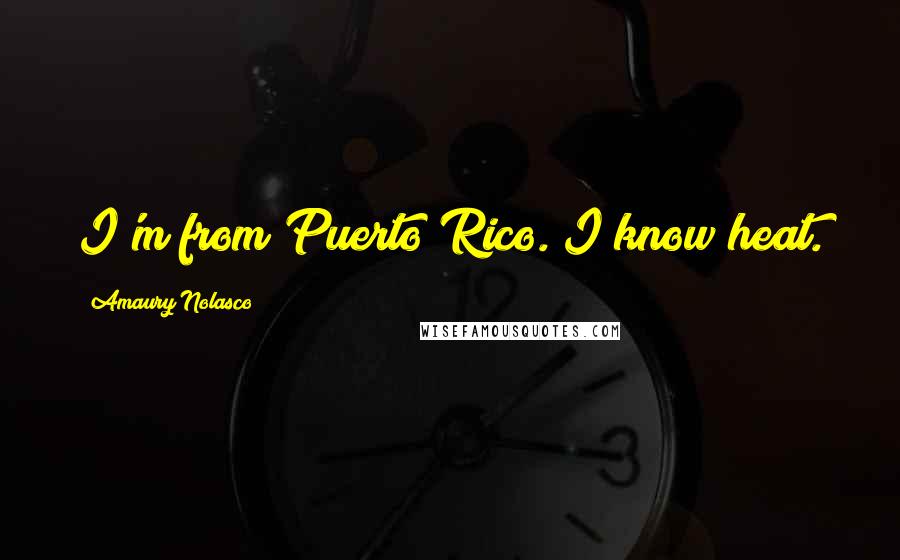 Amaury Nolasco Quotes: I'm from Puerto Rico. I know heat.