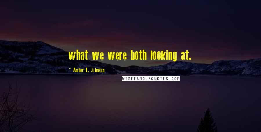 Amber L. Johnson Quotes: what we were both looking at.