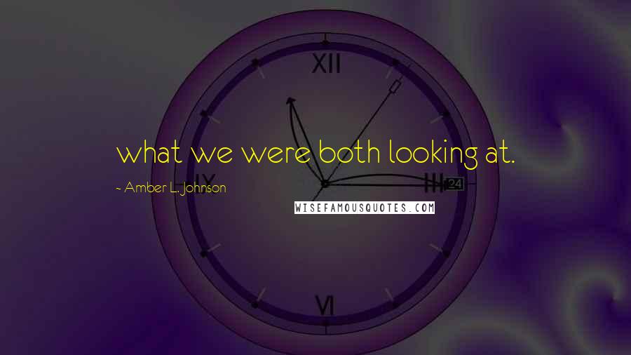 Amber L. Johnson Quotes: what we were both looking at.