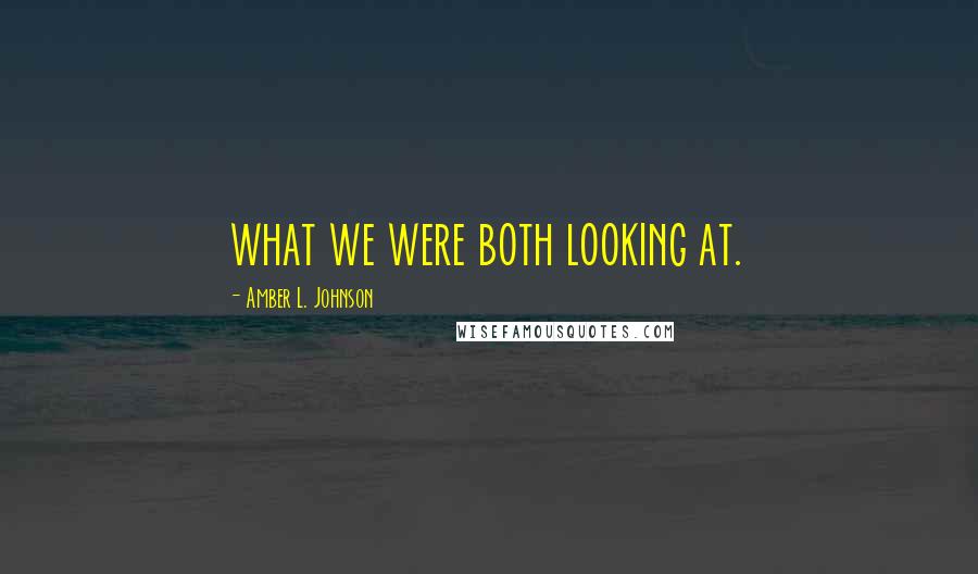 Amber L. Johnson Quotes: what we were both looking at.