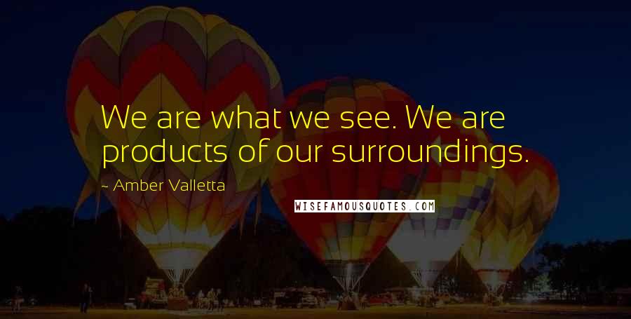 Amber Valletta Quotes: We are what we see. We are products of our surroundings.