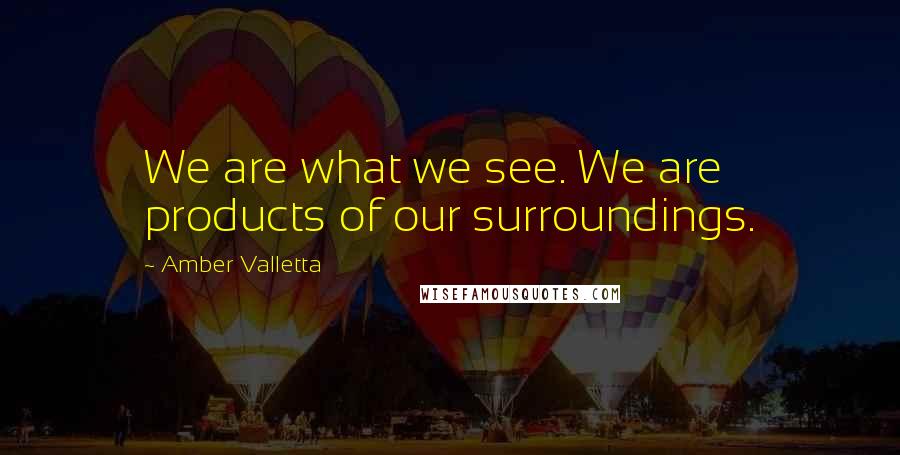 Amber Valletta Quotes: We are what we see. We are products of our surroundings.