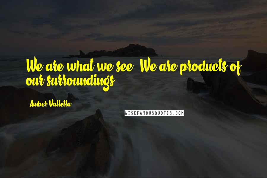 Amber Valletta Quotes: We are what we see. We are products of our surroundings.