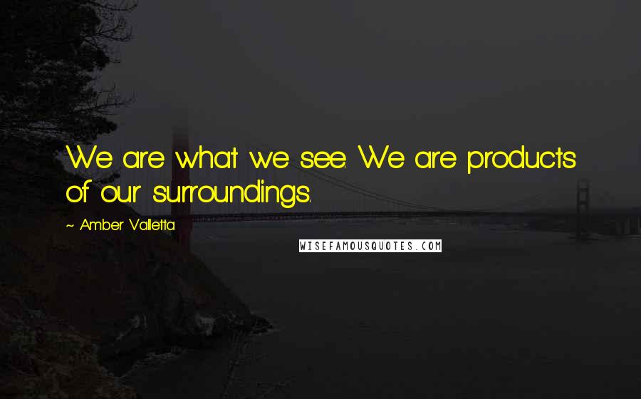 Amber Valletta Quotes: We are what we see. We are products of our surroundings.